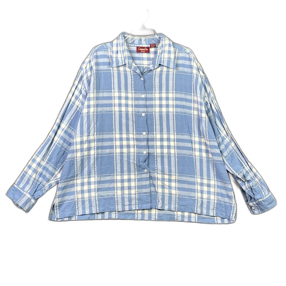 Company One Oversized Shirt Womens 4X Cotton Long Sleeve Button Up Skate Outdoor